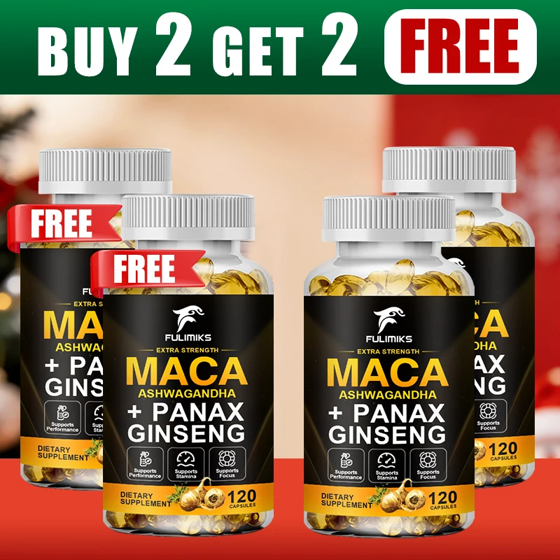 Buy 2 Get 2 Free! Pure Maca & Ashwagandha Capsules, Support Stress Relief, Libido & Hormonal Balance, Reduces Cortisol