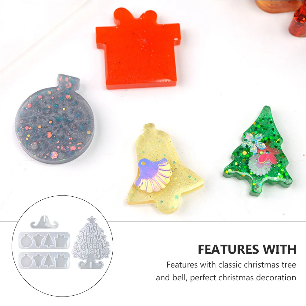 

4Pcs Christmas Tree Bell DIY Silicone Mold Soft Flexible Manual Craft Mold Non-Stick Silicone Casting Xmas Handmade Ornaments