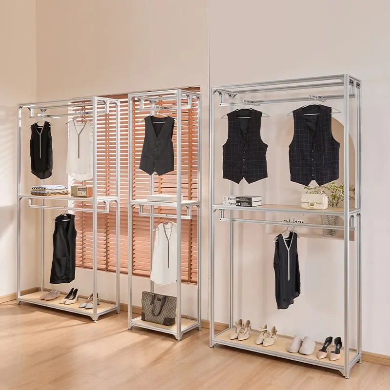 Aluminum profile women's clothing store shelf display rack hanger display rack