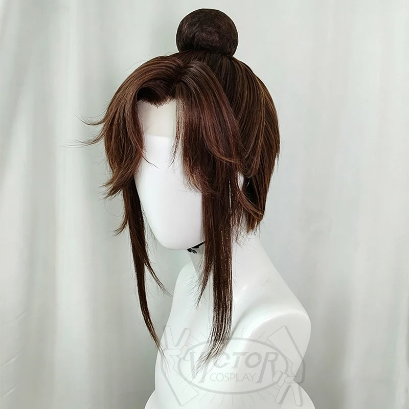 Game Ashes of The Kingdom Guangling Prince Cos Wig 40cm Brown Heat-resistant Synthetic Hair Halloween Party Cosplay Wigs+wig Cap view 3