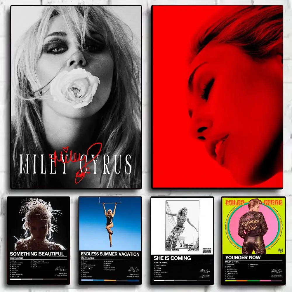 Singer M-Miley Cyrus Bass Persuades Poster Aesthetic Wall Art Poster Modern Minimalist Nordic Home Decor Room Decoration