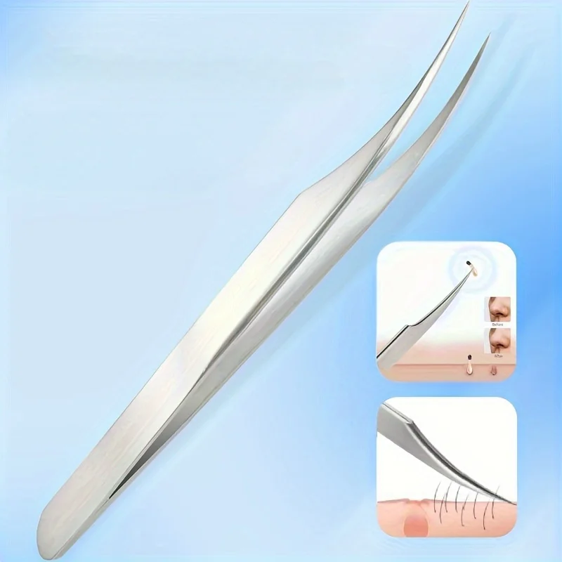 Roestvrijstalen precisie-wimperpincet, gespecialiseerde pincet voor wimperverlenging, pincet voor het verwijderen van acne en mee-eters