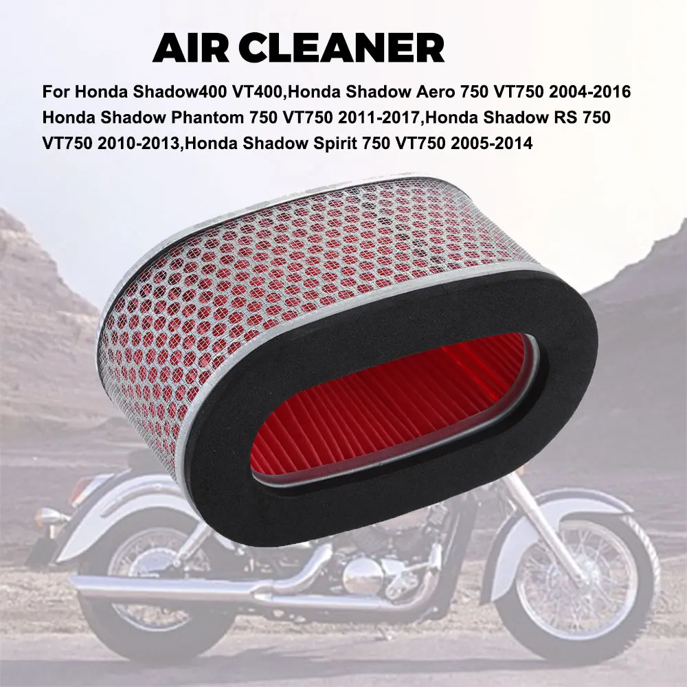 Limpiador de admisión de filtro de aire para motocicleta, para Honda Shadow 400 750 ACE Deluxe VT400 VT750 1997 1998 1999 2000 2001 2002 2003