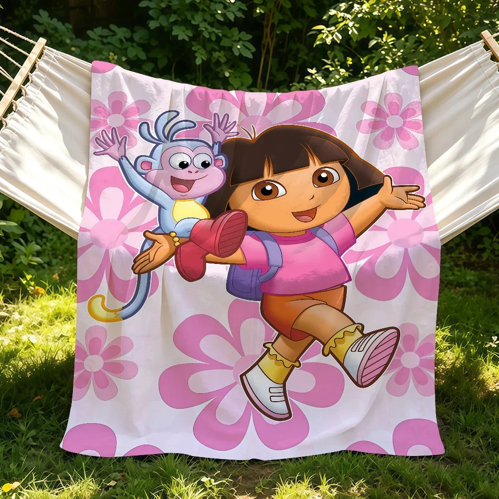 Cartoon D-Dora The E-Explorer Adventure Blanket Suitable For Sofas Beds Offices Cars Outdoor Travel An Gift For Friends Family