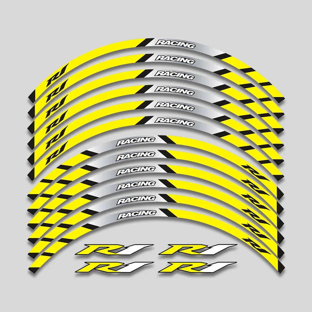 17inch Motorcycle Accessories Stickers Wheels Hub Reflective Stripe Rim Tire Decorative Decals Tape Kit For YAMAHA YZFR1 yzf r1