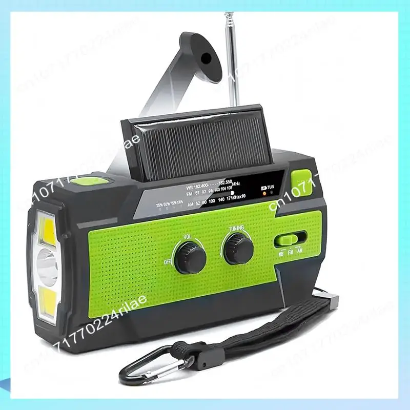 A17Z Emergency Weather Radio,Solar Charging, 3 LED Flashlights, LED Induction Reading Lamp, SOS Alarm, Rechargeable For Us