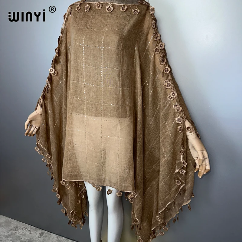 Winyi vestido beachwear topo praia cobrir kaftan maxi vestidos das mulheres abaya dubai luxo mulher muçulmana roupas de praia