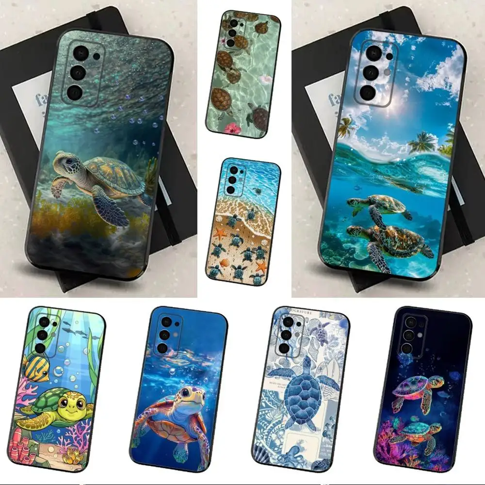 

Marine Art Sea Turtle Phone Case For Samsung Galaxy A13,A21s,A22,A31,A32,A52,A53,A71,A80,Soft Black Shell