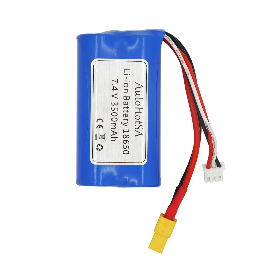 7.4V 3500mAh 2S akumulator litowo-jonowy 18650 XT60 dla Henglong 3818 3819 3838 3878 3888 3898 3909 3918 3938 3939 1/16 zbiornik RC części do zabawek