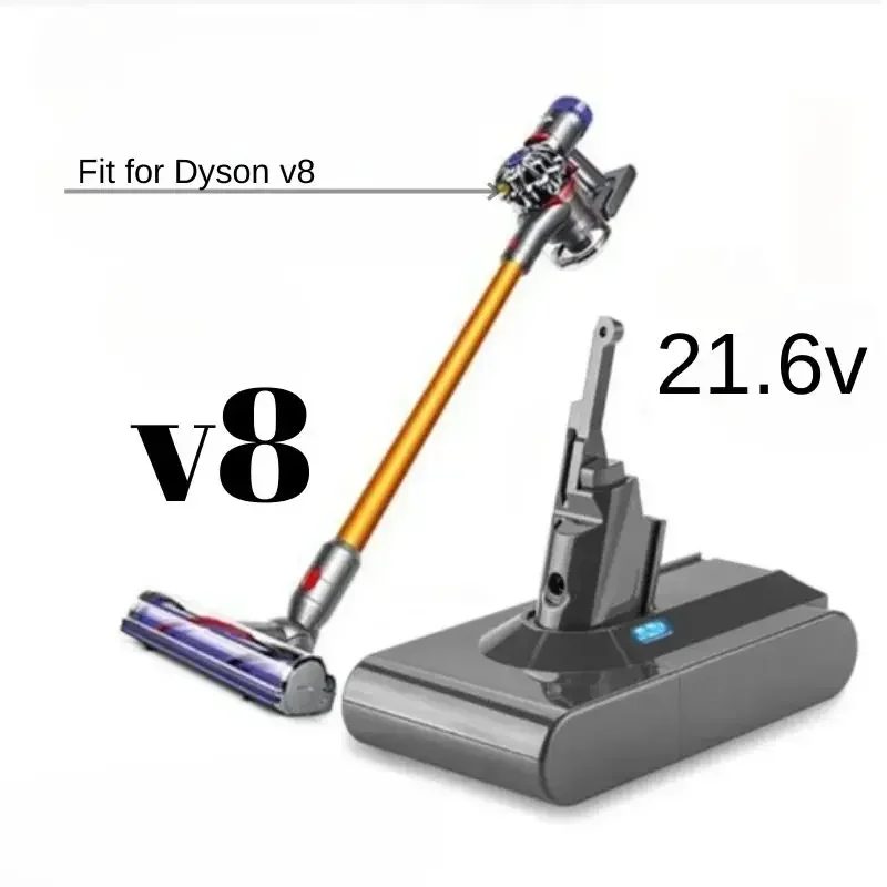 For Dyson V8 Absolute Cord-Free Vacuum Handheld Vacuum Cleaner Dyson V8 Battery for Dyson V8 3000mAh 21.6V Replacement Battery