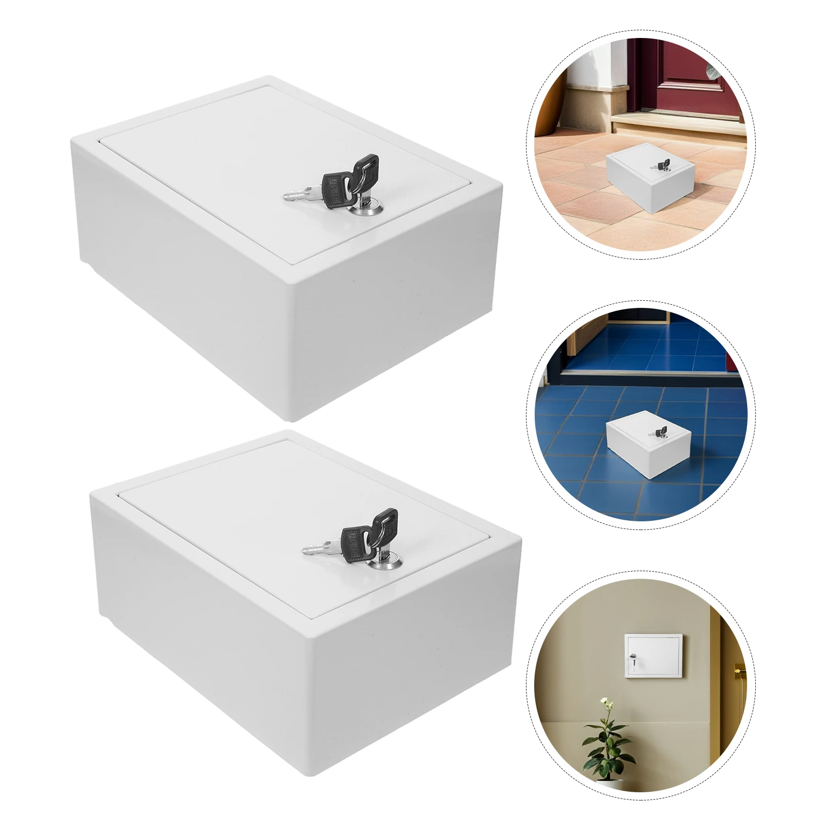 2 قطعة صندوق حليب يُعلق على الحائط الشرفة صندوق بريد بلاستيكي خارجي مع قفل مفتاح قفل سرقة حامل حاوية الحليب صندوق رسائل مقاوم للماء