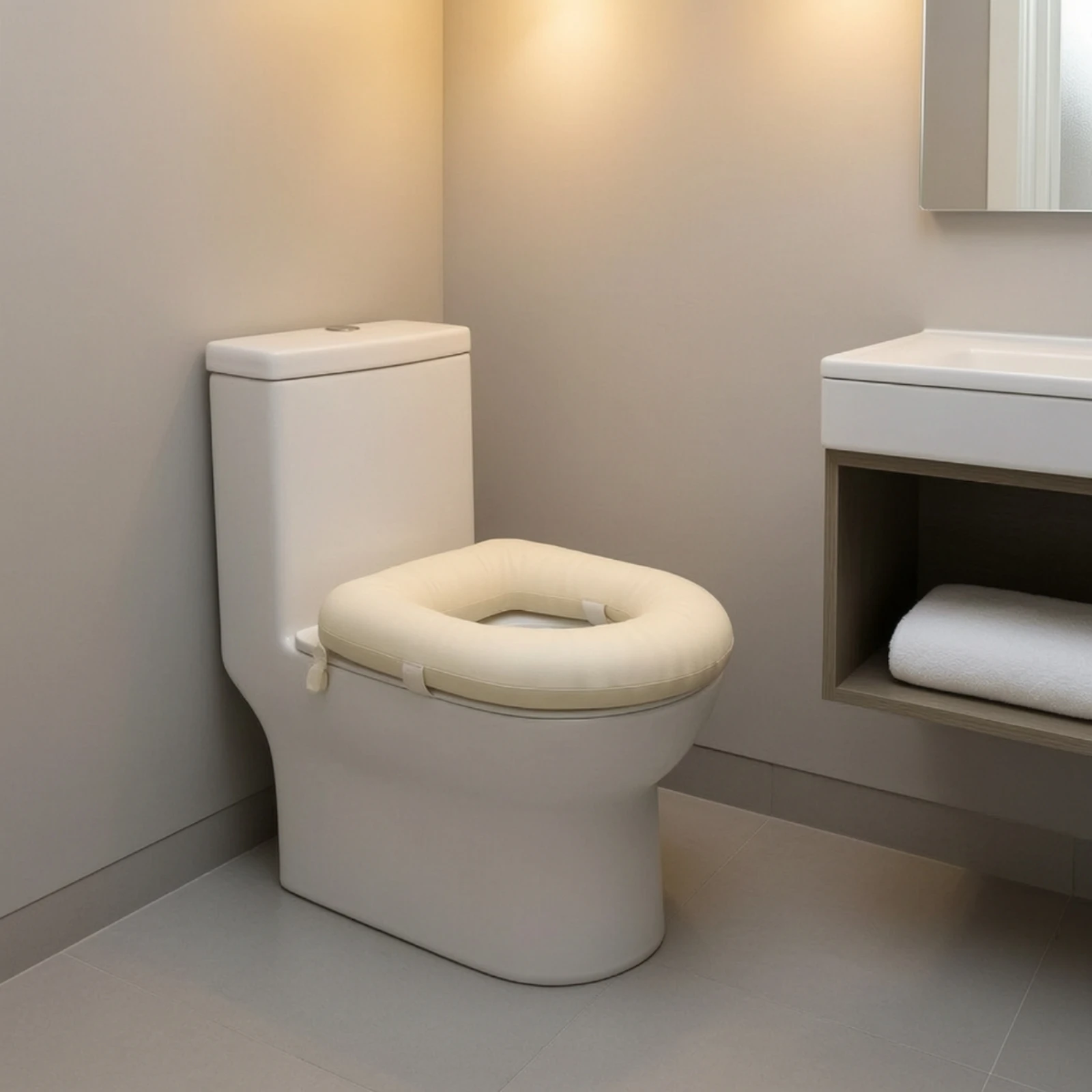 Padded Toilet Seat Cover Waterproof Toilet Seat Cover Soft Secure for Bathroom