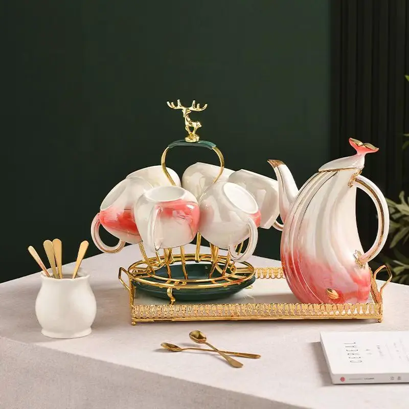 

Hxl premium water set - complete ceramic tea set for home use, includes cups and kettle