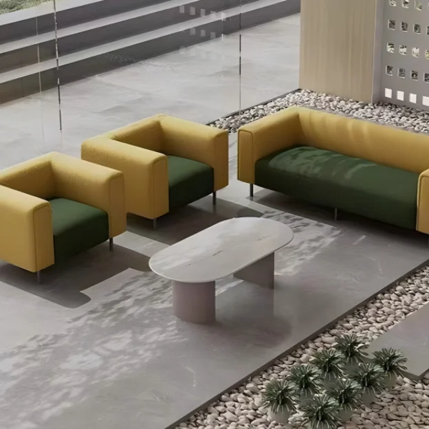 Reception Sofa 2025 High Quality Velvet Fabric Office Made In China Sofa Sets Office Furniture Leath