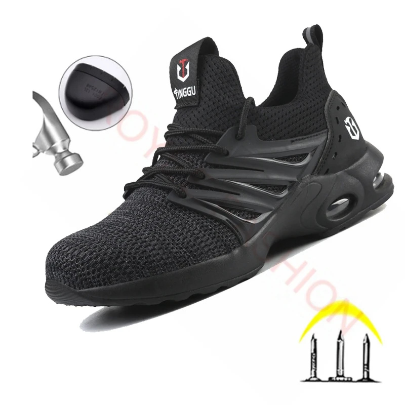 

2023 Work Safety Shoes for Women Men Indestructible Work Sneakers Protective Steel Cap Shoes zapatos muje