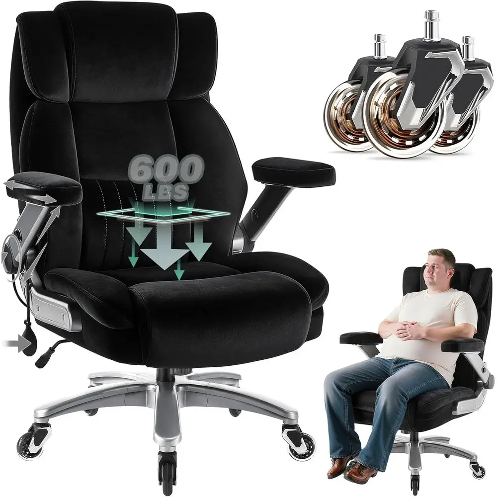 

Ergonomic High-Back Big and Tall Office Chair with 5D Armrests, Lumbar Support, and Heavy Duty Spring Cushion