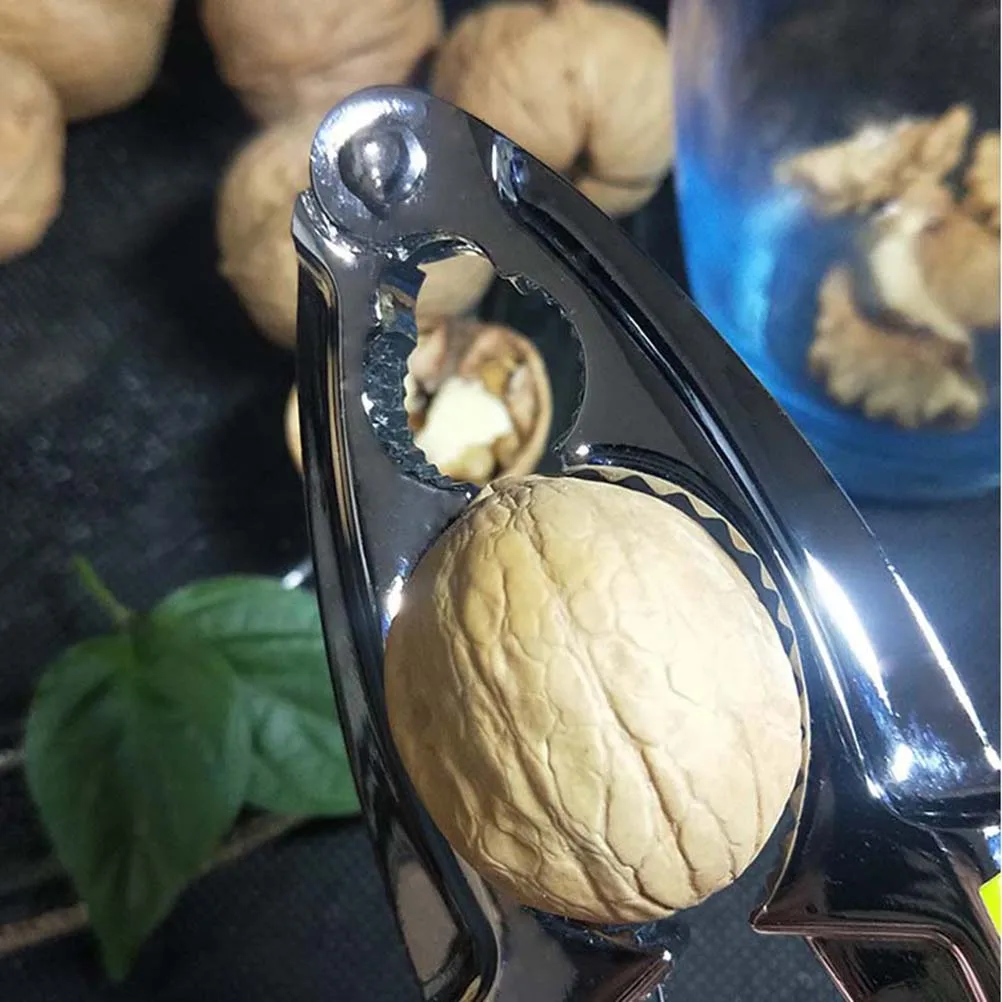 

Zinc Alloy Walnut Cracker Nut Pliers Tool Portable Nut Opener Hard Shell Sheller For Kitchen Home Restaurant Hotel Use Silver