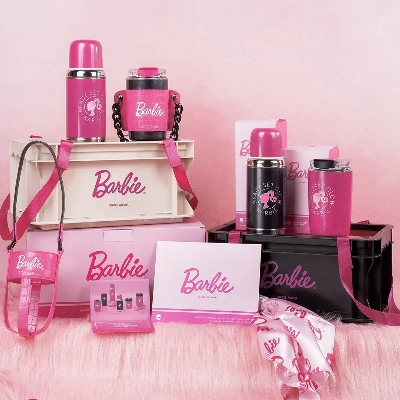 Miniso Barbie Pink Collaboration Insulated Mug Gift Box 316 Stainless Steel Mug Outdoor High-value Companion Gift - 350ml Gift