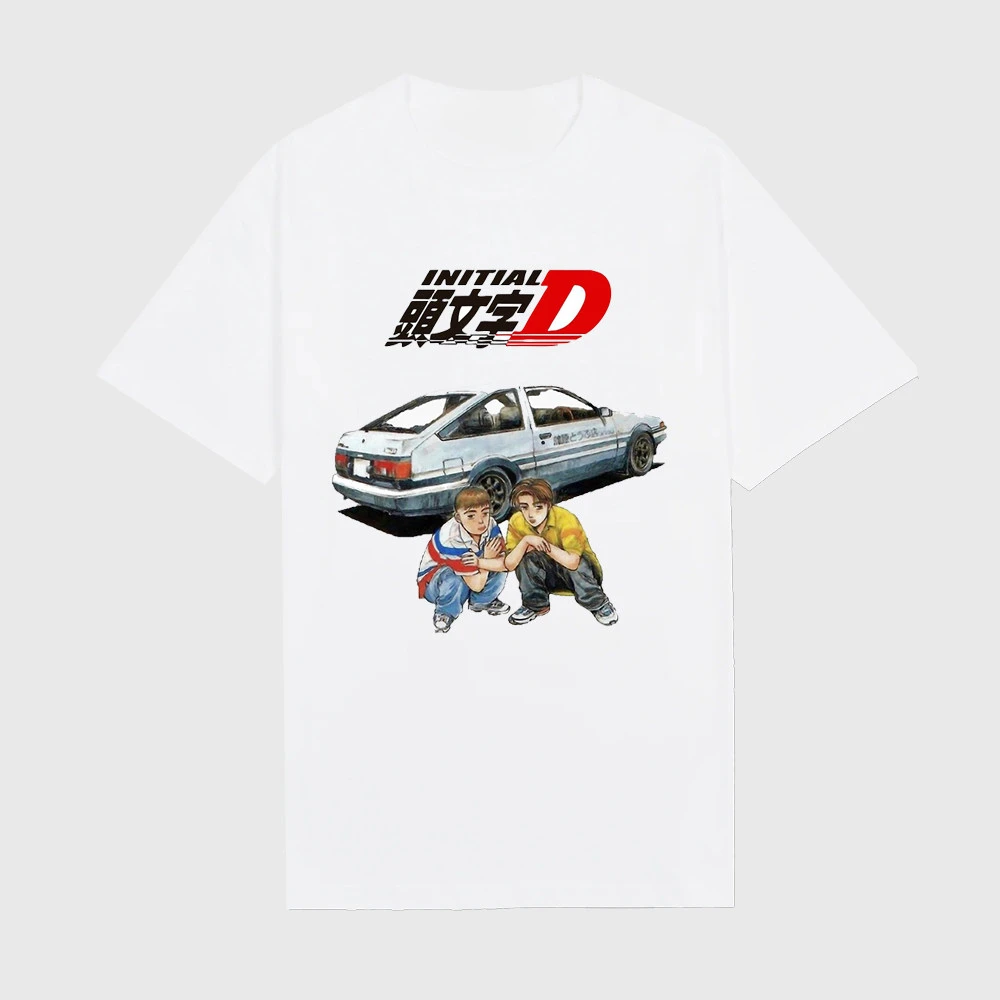 Fit 1995 Initial D Comic Movie Collaboration Japanese Retro Vintage Print Short T-shirt