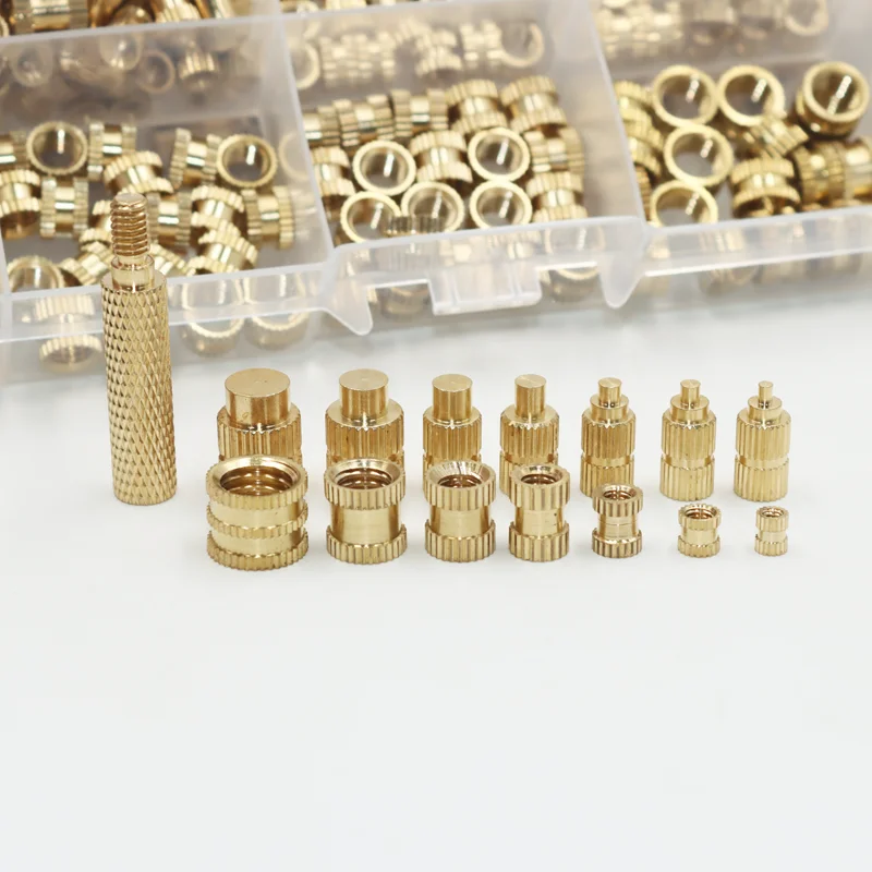 Heat Set Insert Press Tool M2 M3 M4 M5 M6 M8 Brass Thread Insert Nut Soldering Iron Tip Embedded Copper Nuts Kit for 3d Printing