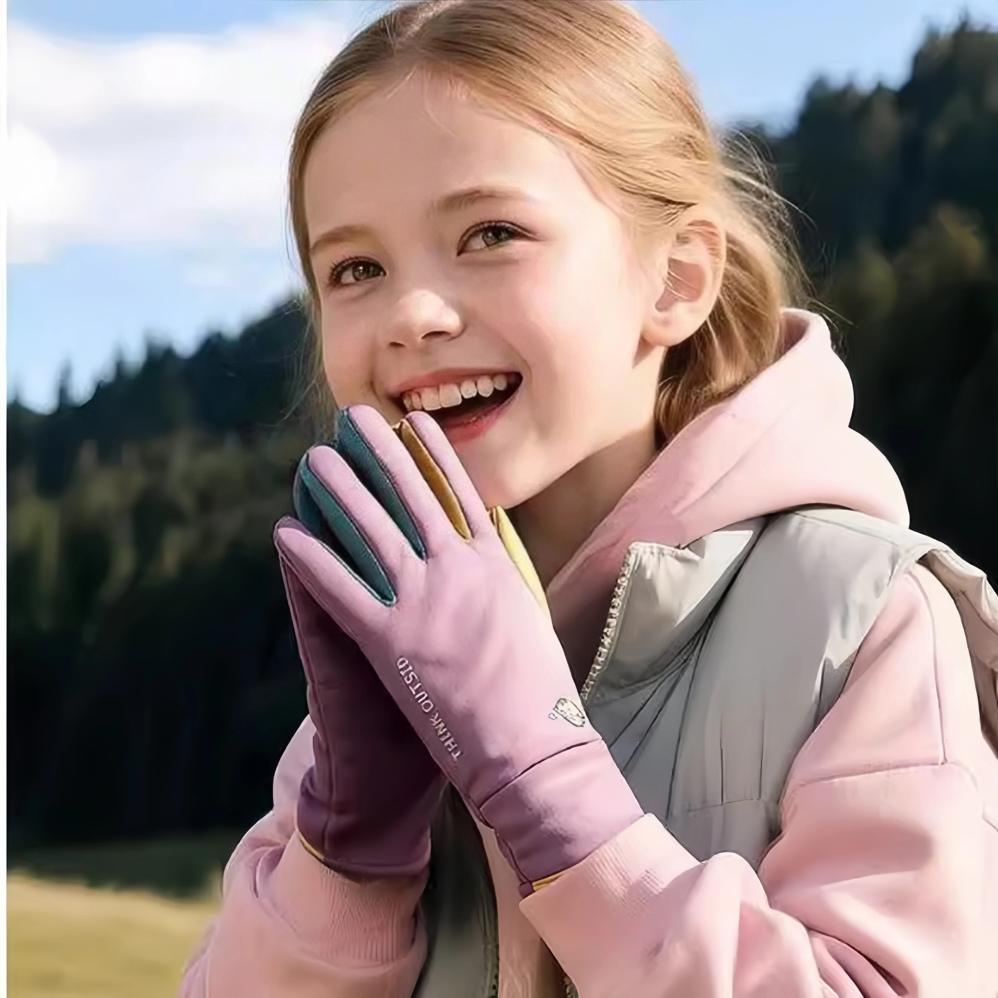 

Thickened Fleece Winter Cycling Gloves for Boys And Girls Outdoor Ice Skating Anti-slip Waterproof Bicycle Riding Sports Gloves