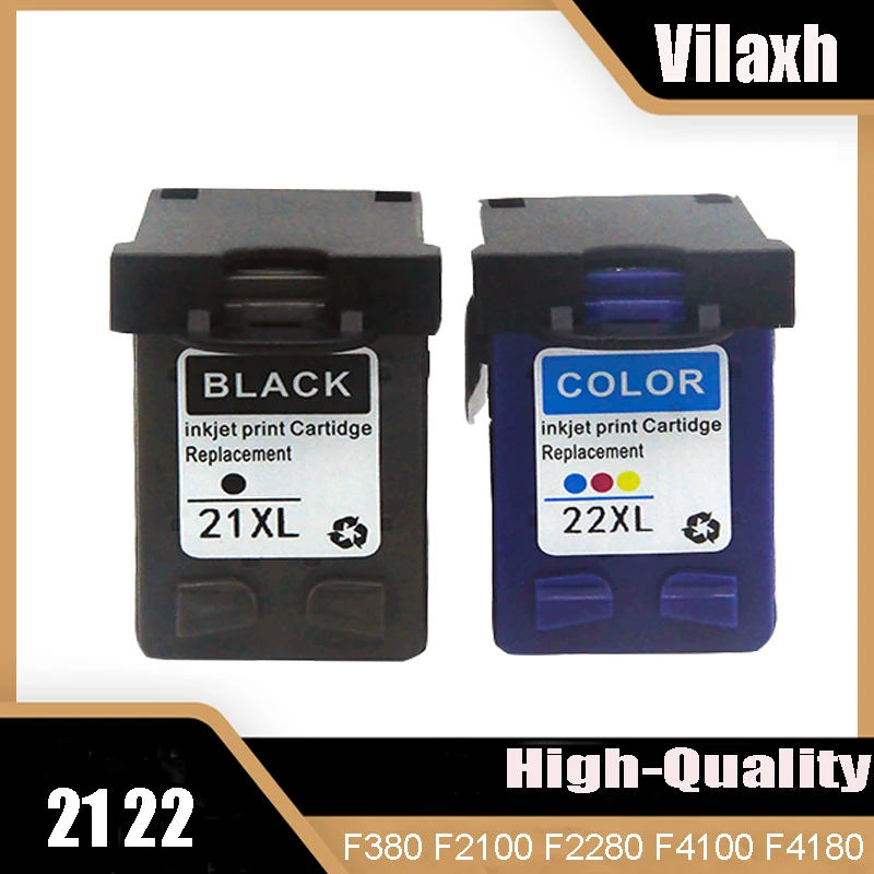 Vilaxh 22 Xl for HP 21 22 21XL 22XL C9351A C9352A F380 F2100 F2280 F4100 F4180 Compatible Ink Cartridges