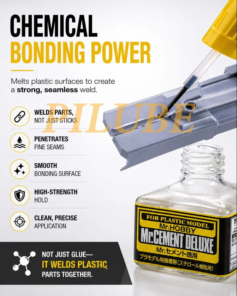 MR.HOBBY MC127 MC129 MC131 MC132 Liquid Plastic Cement Fast Dry Low Viscosity for Model Kit Assembly 40ML Precision Part Bonding