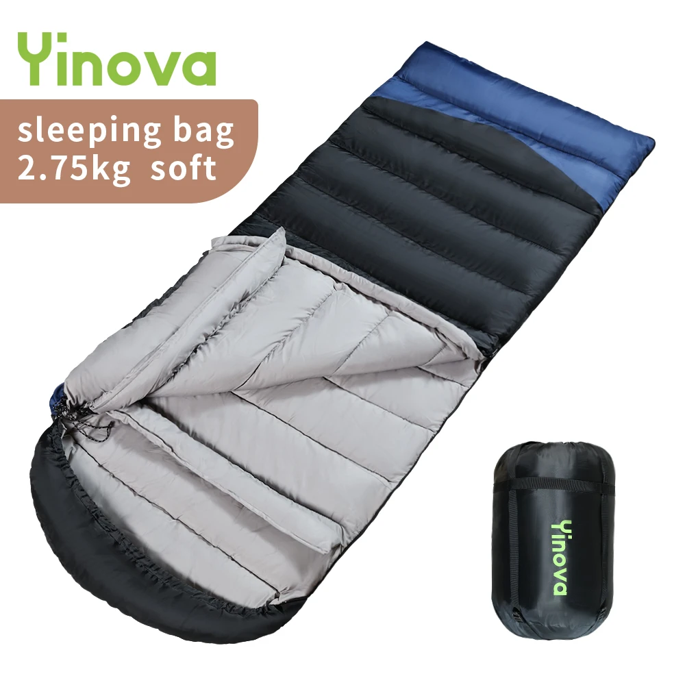 Black Snow Outdoor Camping Sleeping Bag Very Warm Down Filled Adult Mummy Style Sleep Bag 4 Seasons Camping Travel Sleeping Bag