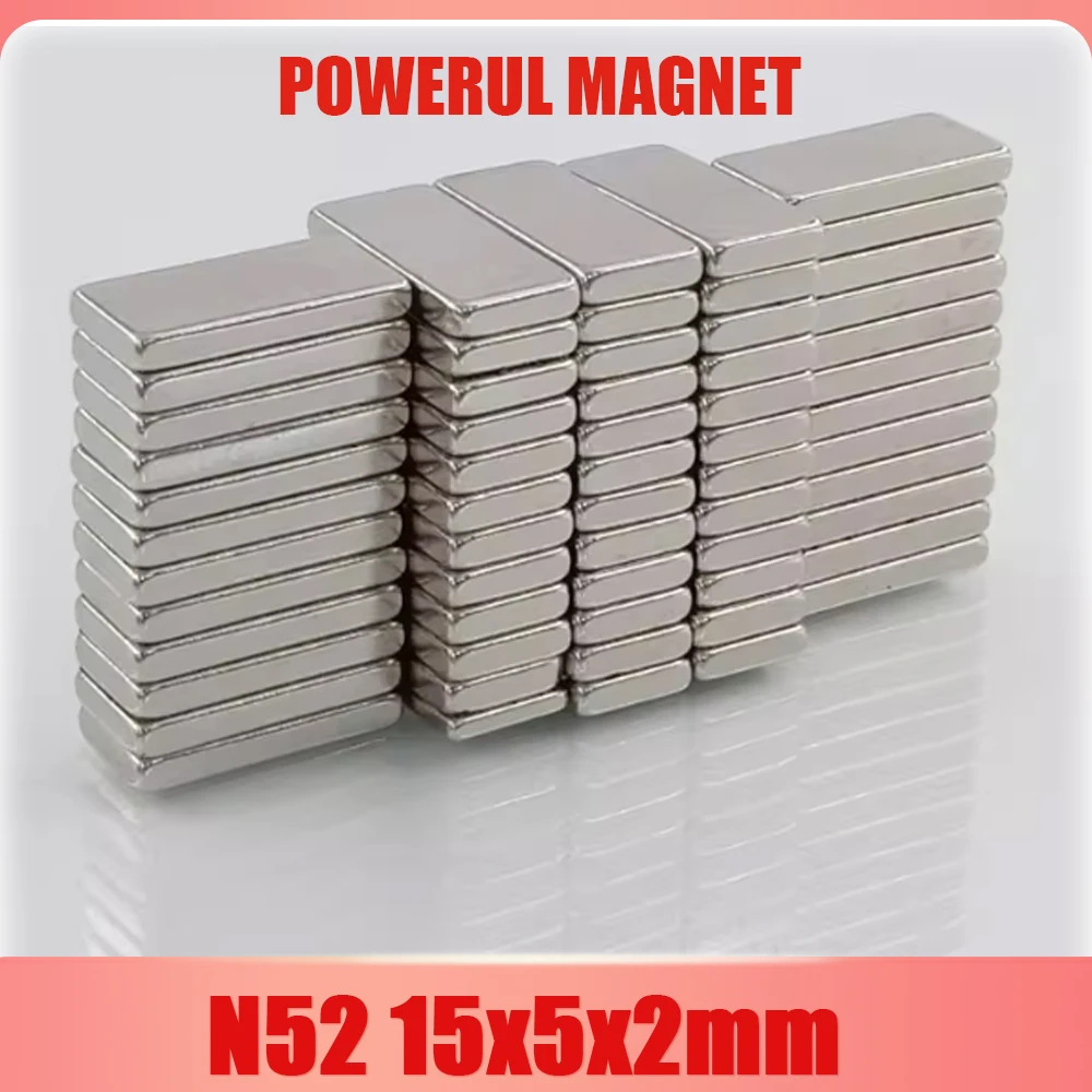 N52 15x5x2 Block Super Strong Magnetic Magnets 15mm*5mm*2mm Permanent Neodymium Magnet 15x5x2mm N52 15*5*2
