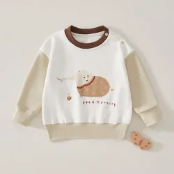 MILANCEL ﻿Children's Baby Hoodies 0-4Y New 2024 Autumn Cartoon Printed Girls Pullover Boys Casual O-Neck Sweatshirt