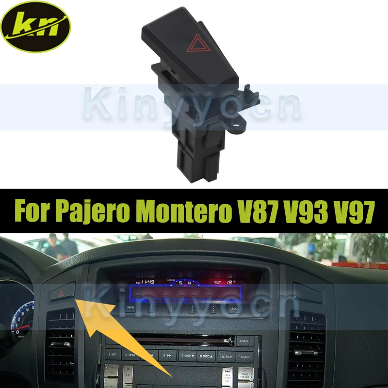 

Автомобильный аварийный выключатель для Mitsubishi Pajero Montero V87 V93 V95 V97 V98 двойной мигающий выключатель света, кнопка предупредительной лампы