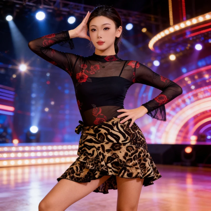 

Premium Reversible Tassel Skirt for Women Stylish Wrap Around Design Modern Standard Dance Style Perfect for Training Sessions