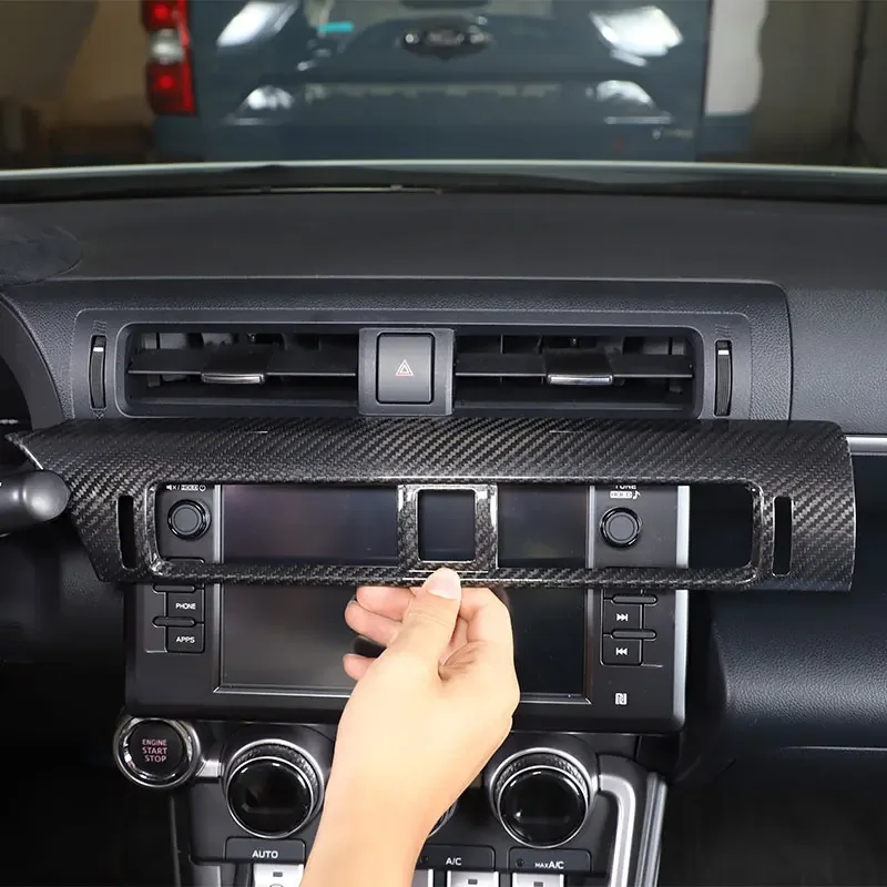 

LHD Carbon Fiber Car Center Dashboard Air Condition Outlet Trim For Toyota GR86 Subaru BRZ 2022-2024 Air Vent Cover Accessories