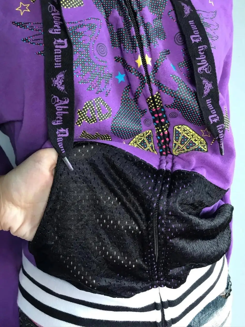 Onalippa 2025 جديد اليابانية Y2K الألفية الساخن فتاة نمط الجمجمة طباعة هوديي الأرجواني الربط زيبرا نمط سستة المرأة