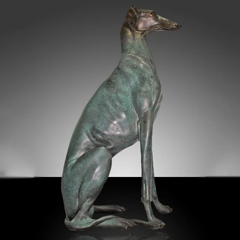 Copper Dog Ornament Copper Zodiac Dog Crafts Creative Sculpture Ornament Bronze Spirit Dog Animal Decoration Home Furnishings