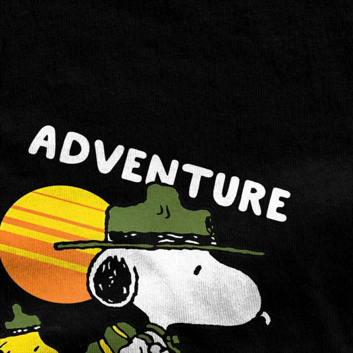 Men Peanuts Snoopy Adventure Awaits T-Shirts Cotton Tees Summer Streetwear Short Sleeves T Shirt O-Neck Harajuku Print Tee Shirt