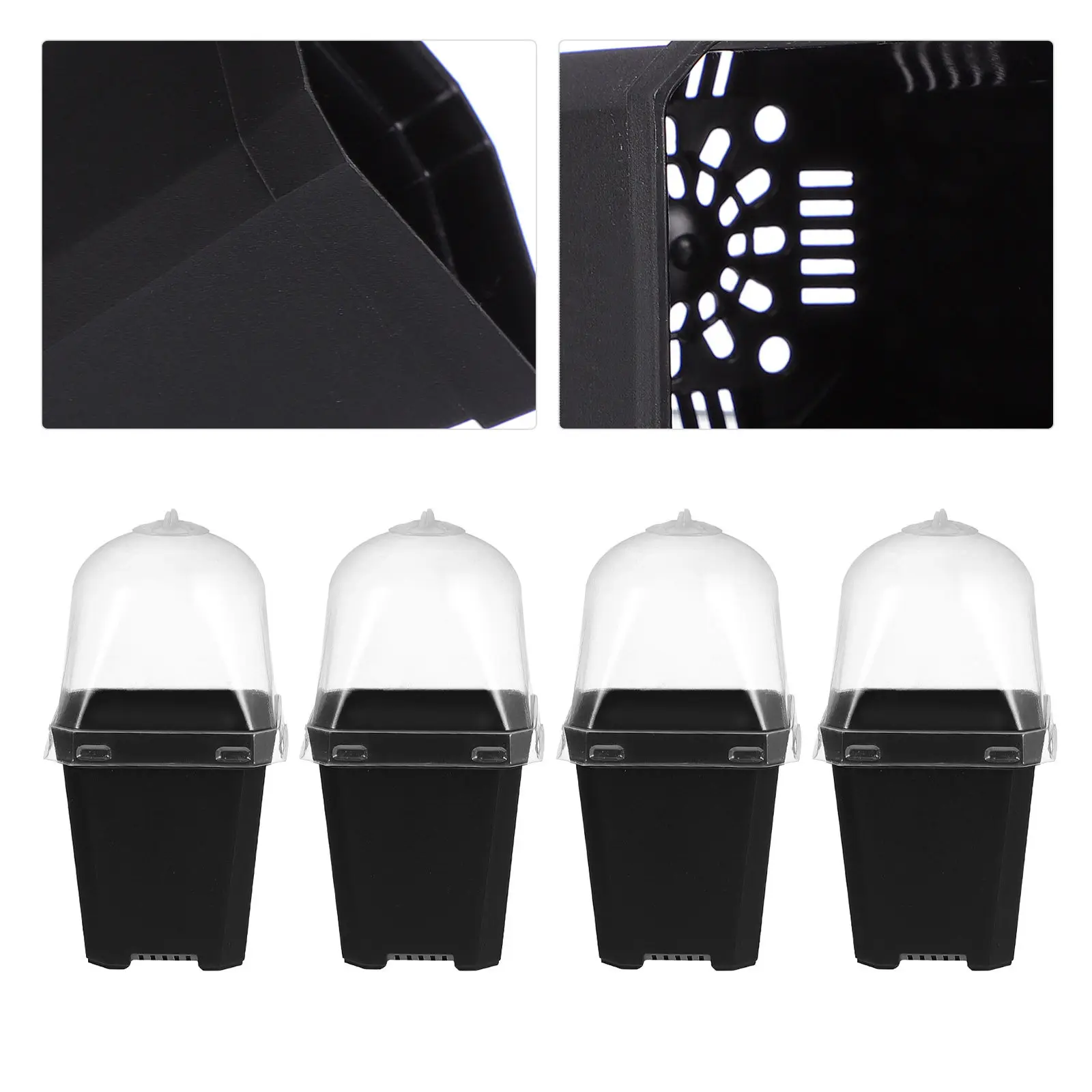 

10 шт. толстых пластиковых квадратных горшков для рассады, для проращивания семян, садовые принадлежности, контейнеры для выращивания растений