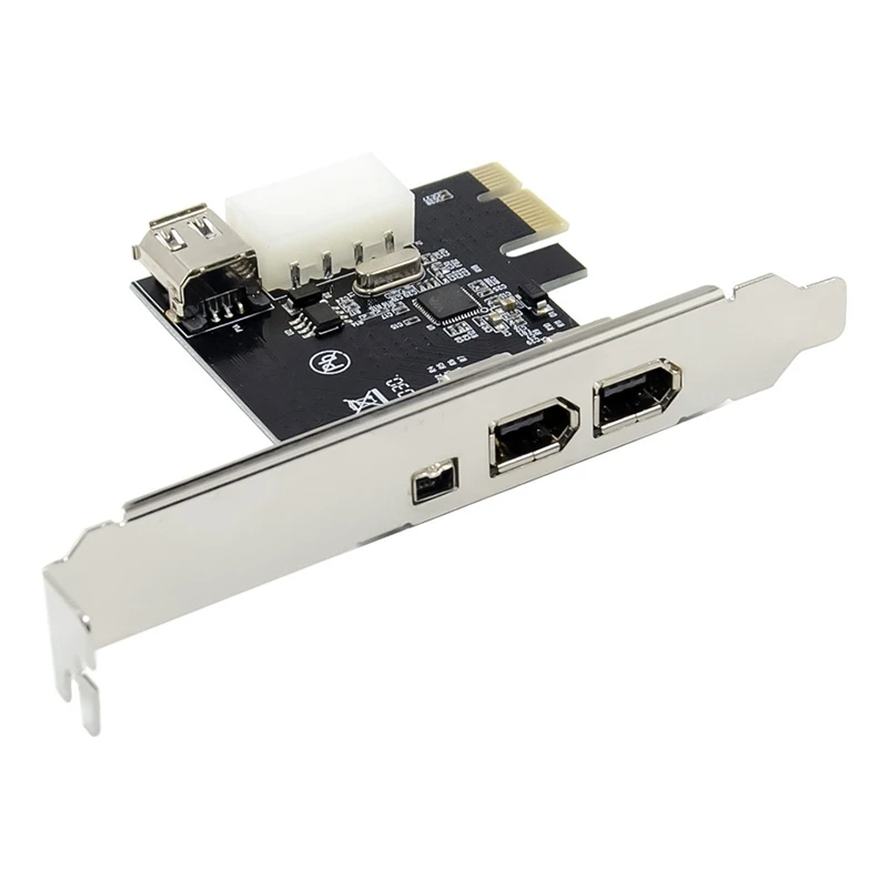 PCI E 1X 1394 3 Port Firewire Card DV HD Video Capture Card With 1394A 6 Pin To 4 Pin IEEE1394A Interface For Desktop