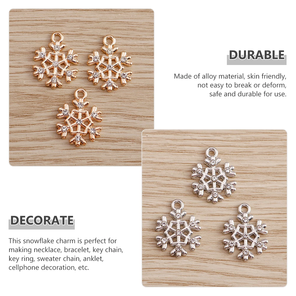 

Snowflake Pendant Accessories for Necklace Earring Christmas Charms Bracelet Jewelry Making Crafts Christmas Gifts