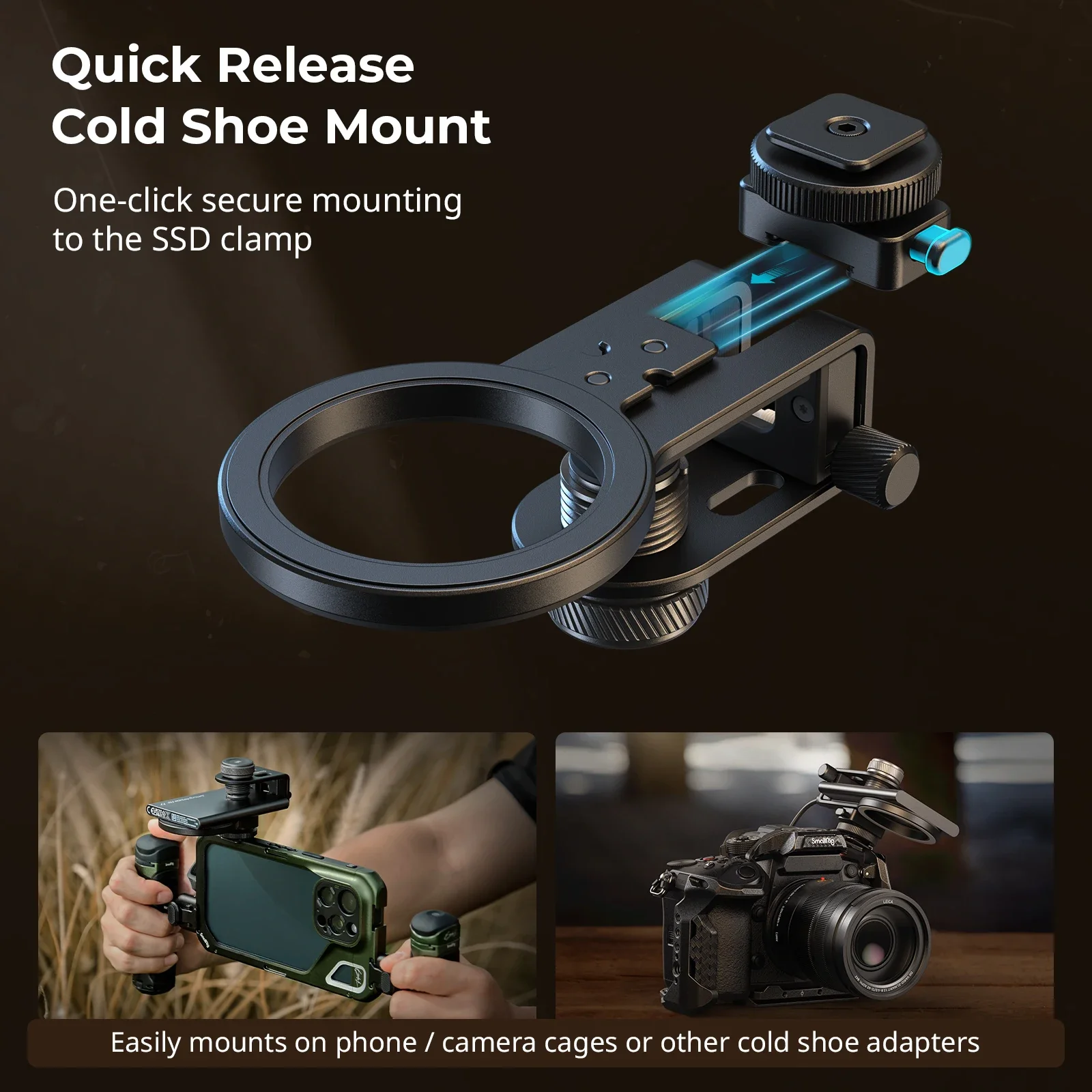 Smallrig 4779 PSSD Portable Hard Drive Clip Compatible with MagSafe and Cold Boot Cable Clip Suitable for Samsung T5 T7 Series