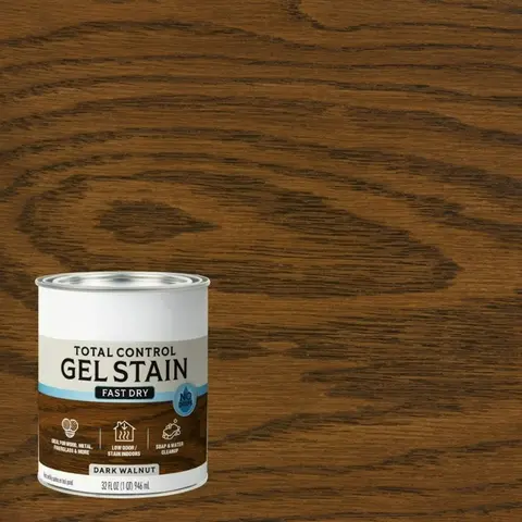 Dark Walnut, Gel Stain Water-Based Wood Stain-394748, Quart
