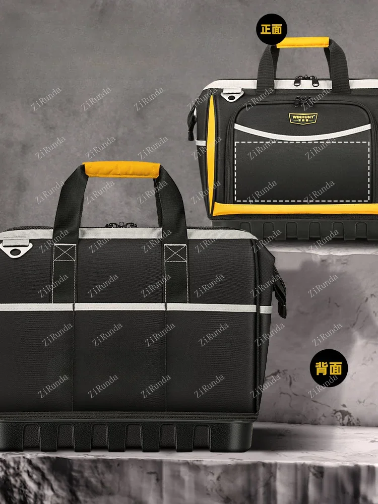 กระเป๋าเครื่องมือ กระเป๋าเก็บของอเนกประสงค์แบบพกพาที่แข็งแรงและทนทานสำหรับช่างไฟฟ้า กระเป๋าเครื่องมือผ้าใบซ่อม