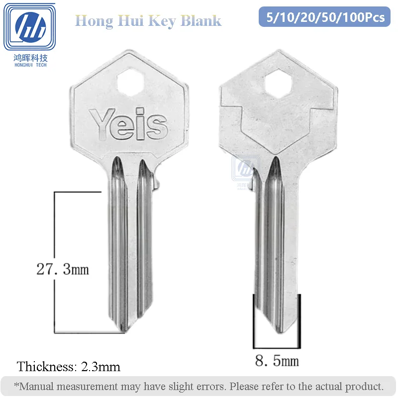 

5-100pcs/lot 5 Pin Hexagonal Key Blank for Locksmith Tool Apartment Entrance Door Civil Door Ball Lock Metal Key Blade