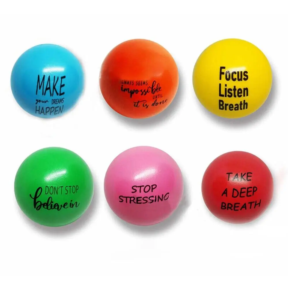 3/4/6Pack PU Motivational Stress Balls PU Hand Stress Ball Massage Finger Balls for Kids And Adults