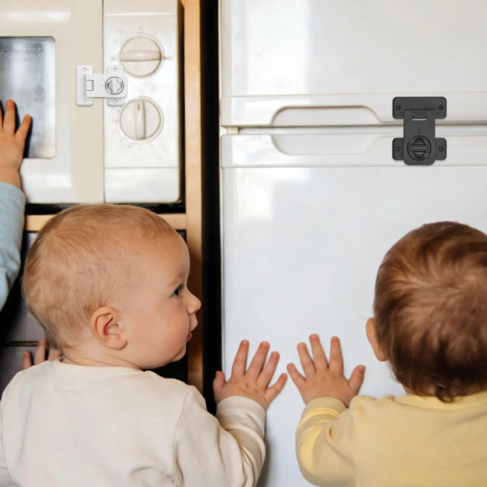 Fridge Lock Child Proof Adhesive Rotating Refrigerator Oven Lock Child Safety For Home Kitchen Pantry Door Cabinet Drawer Oven