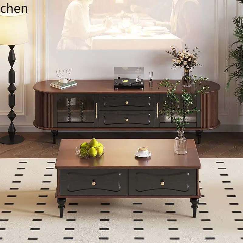 a1 Retro Solid Wood TV Cabinet Living Room Home Storage Cabinet Vintage Style Furniture