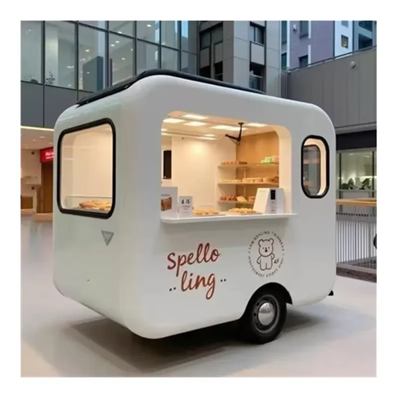 SFW  Certificate Stainless Steel Trailer Bus for Sale Trailer-style Mobile Food Multi-functional Food Truck Coffee Truck