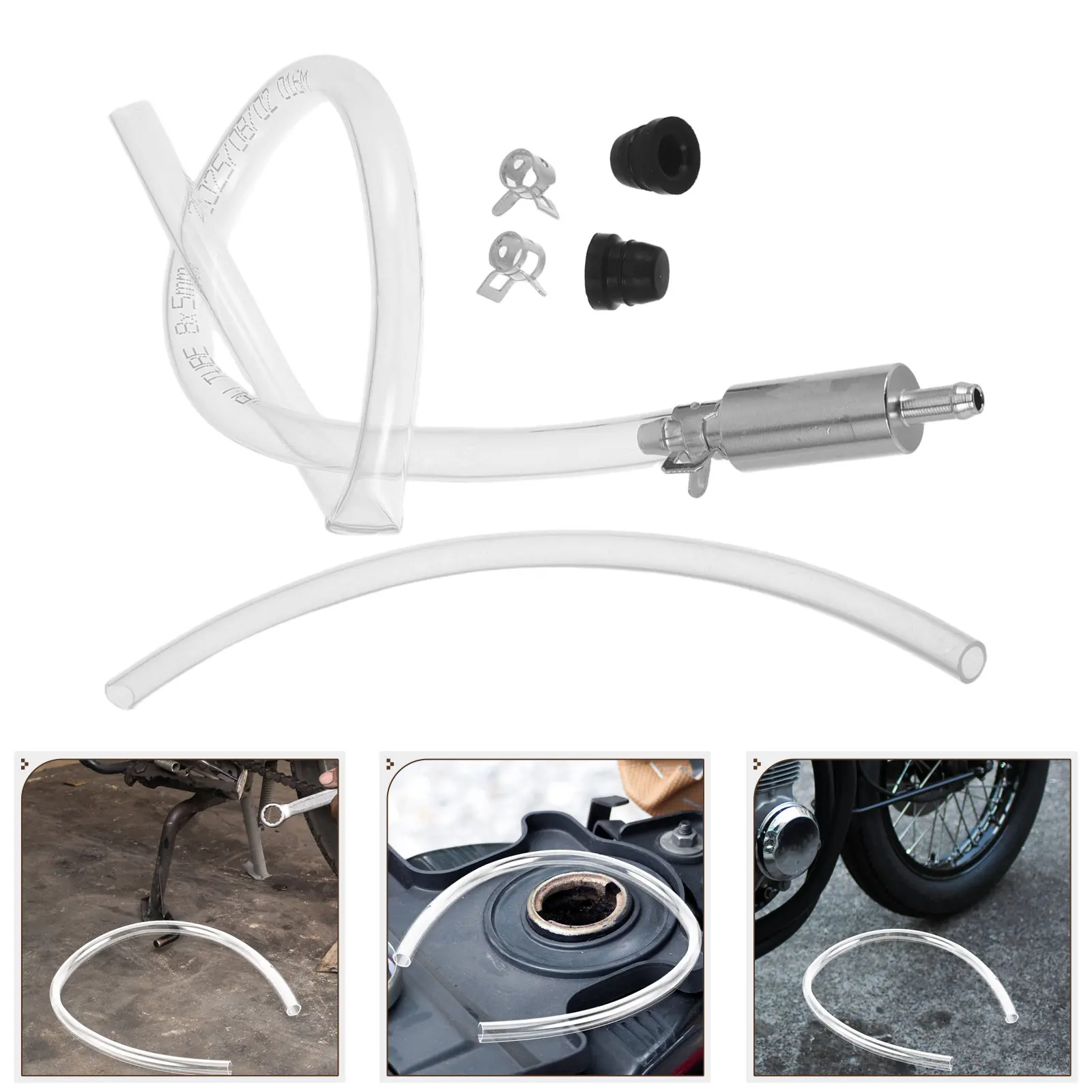 1Set Motorcycle Fuel Transfer Tube Universal Brake Fluid Bleeding Tool Flexible Oil-Resistant Transparent Hose Motorcycle Brake