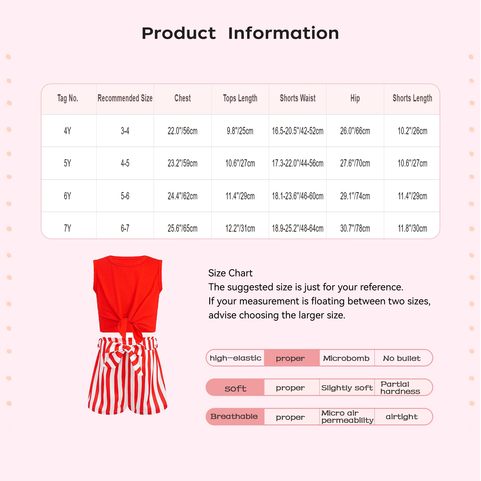 Girl's 2 Piece Outfits Summer Tie Knot Tank Top and Striped Shorts and Belt Set Fashion Style Casual Vacation Beach Clothes