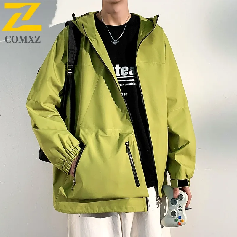 

COMXZ 2025 Men Women Jacket Autumn Winter Waterproof Loose Fit Casual Fashion Coat Trendy Outerwear Street Style